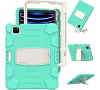 Jenyoog Case for iPad Air 11 inch 6th Gen M2 2024, iPad Air 5th/4th Gen Case 10.9 inch with Kickstand & Pencil Holder, Heavy Duty Shockproof Hybrid Three Layer Protective Cover (Mint)