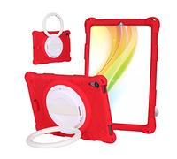 Jenyoog Case for iPad Mini 6 8.3 inch 2021 with Pencil Holder, iPad Mini 6th Generation Case with Roating Hand Strap &Kickstand, Soft Silicon Full Protective Case for iPad Mini 6 (Red)