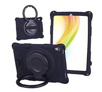 Jenyoog Case for iPad Mini 6 8.3 inch 2021 with Pencil Holder, iPad Mini 6th Generation Case with Roating Hand Strap &Kickstand, Soft Silicon Full Protective Case for iPad Mini 6 (Black)