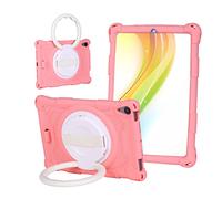 Jenyoog Case for iPad Mini 6 8.3 inch 2021 with Pencil Holder, iPad Mini 6th Generation Case with Roating Hand Strap &Kickstand, Soft Silicon Full Protective Case for iPad Mini 6 (Pink)