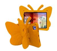 Jenyoog Case for iPad Pro 11 Inch 2022/2021/2020/2018 (4/3/2/1 Generation),Cute Butterfly Case with Stand for Kids Light Weight EVA Rugged Shockproof Heavy Duty Cover (Orange)