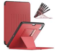 Jenyoog Case for iPad Pro 11 Inch 4th/3rd/2nd/1st Generation 2022/2021/2020/2018,Highly Protective Strong Magnetic Attach Cover with Card Holder & Multi Stand Angles & Auto Wake/Sleep (Red)