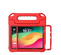 Jenyoog Case for iPad Pro 11 Inch M4 2024 / M5 2025,Built-in Screen Protector,Shockproof Rugged EVA Impact-Resistence Cover with Portable Handle Foldable Stand (Red)