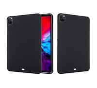 Jenyoog Case for iPad Pro 12.9 Inch 6th/5th (2022/2021),Skin-Friendly Soft Feel Liquid Silicone Utral-Slim Shockproof Cover,Stain-Resistant & Non-Slip (Black)