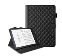Jenyoog Case for Kindle Paperwhite 12th Generation and Kindle Colorsoft Signature Edition 2024,Diamond Grid Pencil Holder Case Stand Shockproof with Magnetic Buckle,Card Slot. (Black)
