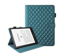 Jenyoog Case for Kindle Paperwhite 12th Generation and Kindle Colorsoft Signature Edition 2024,Diamond Grid Pencil Holder Case Stand Shockproof with Magnetic Buckle,Card Slot. (Dark Green)