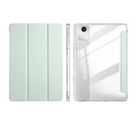 Jenyoog Case for Lenovo Idea Tab TB336FU TB336ZU 11.0 inch 2025/Tab K11 Gen 2 11.0 inch 2025,Shockproof Solid Color PU Folding Stand Cover with Pen Slot,Transparent Acrylic Back Shell (Light Green)