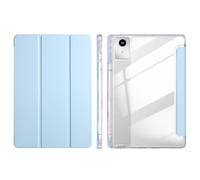 Jenyoog Case for Lenovo Idea Tab TB336FU TB336ZU 11.0 inch 2025/Tab K11 Gen 2 11.0 inch 2025,Shockproof Solid Color PU Folding Stand Cover with Pen Slot,Transparent Acrylic Back Shell (Light Blue)