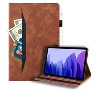Jenyoog Case for Lenovo M10 Plus 10.3 Inch 2020 TB-X606F X606X / Lenovo Tab K10 10.3 Inch 2021,Shockproof Luxury Leather Folio Cover with Card Slots & Pencil Holder,Multi-Angle Stand Cover (Brown)