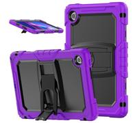 Jenyoog Case for Lenovo Tab 10.1 Inch 2025 TB311FU/TB311XU,3 in 1 Heavy Duty Shockproof Cover for Kids,Built-in Stand & Shoulder Strap (Purple + Black)
