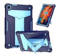 Jenyoog Case for Lenovo Tab 10.1 Inch 2025 TB311FU/TB311XU,T-shaped Foldable Kickstand Heavy Duty Rugged Shockproof Protective Silicone Cover (Navy Blue + Blue)