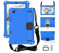 Jenyoog Case for Lenovo Tab M10 FHD Plus Case 10.3 Inch and Lenovo Tab M10 HD 10.1” TB-X606F/TB-X606X/TB-X306X/TB-X306F 10.1 Anti-Slip Silicone Case With Hand Shouler Strap (Blue+Black)