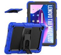 Jenyoog Case for Lenovo Tab M10 Plus 3rd Gen 10.6" 2022,3 in 1 Heavy Duty Rugged Shockproof Silicone Cover for Kids,Built-in Kickstand & Shoulder Strap (Dark Blue+Black)