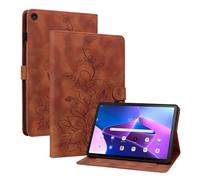 Jenyoog Case for Lenovo Tab M10 Plus 3rd Gen 10.6" 2022 (TB-125FU/TB-128FU/XU),Premium Shockproof PU Leather and Kickstand with Pen Holder and Portable Card Slots/Wallet Case (Brown)