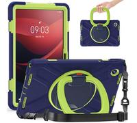 Jenyoog Case for Lenovo Tab M11 (2023) TB-330FU / K11 LTE 2024 / Xiaoxin Pad 2024 11inch TB-331FC,Heavy Duty Shockproof Rugged Cover with Rotating Hand Strap/Stand & Shoulder Strap. (Dark Blue Green)