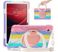 Jenyoog Case for Lenovo Tab M11 (2023) TB-330FU / K11 LTE 2024 / Xiaoxin Pad 2024 11inch TB-331FC,Heavy Duty Shockproof Rugged Cover with Rotating Hand Strap/Stand & Shoulder Strap. (Colorful Pink)