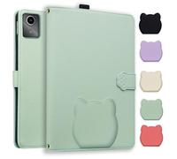 Jenyoog Case for Lenovo Tab M11/K11/Xiaoxin Pad 2024 11 inch,Card Holder Pencil Slot, PU Leather Shockproof Cute Cover with Anti Slip Strip Adjustable Stand. (Green)