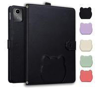 Jenyoog Case for Lenovo Tab M11/K11/Xiaoxin Pad 2024 11 inch,Card Holder Pencil Slot, PU Leather Shockproof Cute Cover with Anti Slip Strip Adjustable Stand. (Black)