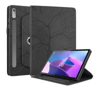 Jenyoog Case for Lenovo Tab P11 Pro 2nd Gen 11.2" 2022 (TB-132FU/ TB-138FC) - 360 Degree Rotating Stand Protective,Tree of Life Shockproof Premium PU Leather Cover Built-in Pencil Holder (Black)