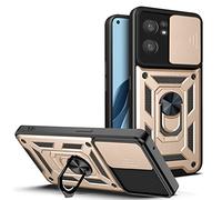 JENYOOG Case for OPPO Find X3 Lite/Reno 5 5G, Slide Camera Cover & 360°Magnetic Ring Kickstand Military Grade Shockproof Heavy Duty Protective Armor Case (OPPO Find X3 Lite/Reno 5 5G,Gold)