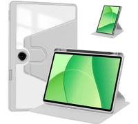Jenyoog Case for Oppo Pad SE 11 inch 2025,PU & TPU Shockproof Transparent Back Shell Cover with 360 Degree Rotating Adjustable Stand (Gray)