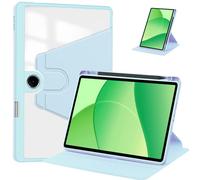 Jenyoog Case for Oppo Pad SE 11 inch 2025,PU & TPU Shockproof Transparent Back Shell Cover with 360 Degree Rotating Adjustable Stand (Light Blue)