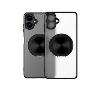 Jenyoog Case for Samsung Galaxy A06,Slim Shockproof TPU Matte Skin-Friendly Cover with Ring Rotatable Bracket,Magnetic Car Mount Supported,Black
