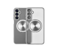 Jenyoog Case for Samsung Galaxy A35,Slim Shockproof TPU Matte Skin-Friendly Cover with Ring Rotatable Bracket,Magnetic Car Mount Supported,Silver