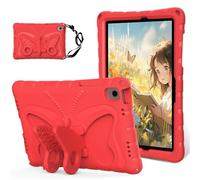 Jenyoog Case for Samsung Galaxy Tab A11+ (SM-X310/SM-X315/SM-X236) 11 inch 2025,Butterfly Cover with Kickstand/Shoulder Strap,Light EVA Full Boby Drop Protective Case for Girl Kid Gift (Red)