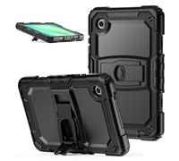 Jenyoog Case for Samsung Galaxy Tab A11 / Tab A9 8.7-Inch 2025/2023,3 in 1 Heavy Duty Shockproof Cover for Kids,Built-in Stand & Shoulder Strap (Black + Black)