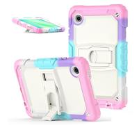 Jenyoog Case for Samsung Galaxy Tab A11 / Tab A9 8.7-Inch 2025/2023,3 in 1 Heavy Duty Shockproof Cover for Kids,Built-in Stand & Shoulder Strap (Colorful Pink)