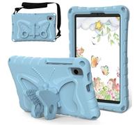 Jenyoog Case for Samsung Galaxy Tab A11 / Tab A9 8.7-Inch 2025/2023,Butterfly Cover with Kickstand/Shoulder Strap,Light EVA Full Boby Drop Protective Case for Girl Kid Gift (Light Blue)