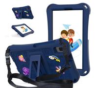 Jenyoog Case for Samsung Galaxy Tab A9+ 11 Inch 2023 Model (X210/X216/X218),Heavy Duty Cute EVA Shockproof Rugged Protective Kids Case with Kickstand & Shoulder Strap (Dark Blue)