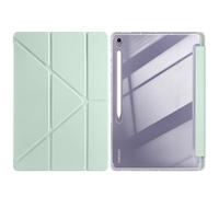 Jenyoog Case for Samsung Galaxy Tab A9+ 11 Inch 2023 Model (X210/X216/X218) with Pencil Holder-Shockproof Slim Y-fold Protective Multi-Angle Viewing Stand Cover (Light Green)