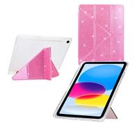Jenyoog Case for Samsung Galaxy Tab S10 FE/ S9 FE 5G 10.9 Inch/Tab S9 11 Inch 2023,Shiny Y-Shaped Folding Stand Cover with Pen Holder,Shockproof Anti-Fingerprint,Auto Wake/Sleep (Pink)