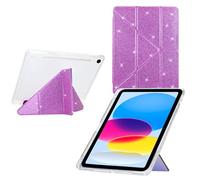 Jenyoog Case for Samsung Galaxy Tab S10 FE/ S9 FE 5G 10.9 Inch/Tab S9 11 Inch 2023,Shiny Y-Shaped Folding Stand Cover with Pen Holder,Shockproof Anti-Fingerprint,Auto Wake/Sleep (Purple)