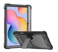 Jenyoog Case for Samsung Galaxy Tab S6 Lite 10.4 inch 2024/2022/2020,Heavy Duty Hybrid Three Layer Protective Cover with Foldable Kickstand for Daily Life (Black)