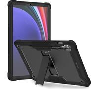 Jenyoog Case for Samsung Galaxy Tab S8 Plus 2022/S7 FE 2021/S7 Plus 2020 12.4 Inch,Heavy Duty Hybrid Three Layer Protective Cover with Foldable Kickstand for Daily Life (Black)