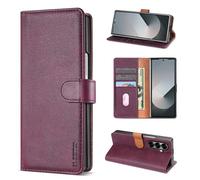 Jenyoog Case for Samsung Galaxy Z Fold 7,Multi Card Holder Zipper Wallet Cover with Folding Bracket,Shockproof Protective Anti-Drop & Bump Magnetic Buckle for Galaxy Z Fold 7 (Wine Red)