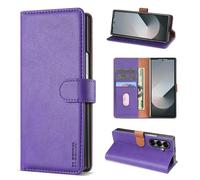 Jenyoog Case for Samsung Galaxy Z Fold 7,Multi Card Holder Zipper Wallet Cover with Folding Bracket,Shockproof Protective Anti-Drop & Bump Magnetic Buckle for Galaxy Z Fold 7 (Purple)