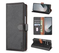 Jenyoog Case for Samsung Galaxy Z Fold 7,Multi Card Holder Zipper Wallet Cover with Folding Bracket,Shockproof Protective Anti-Drop & Bump Magnetic Buckle for Galaxy Z Fold 7 (Black)