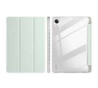 Jenyoog Case for Xiaomi Redmi Pad 2 11 Inch (2025) (Wi-Fi),Shockproof PU Folding Stand Cover with Pen Slot,Transparent Acrylic Back Shell,Auto Wake/Sleep (Light Green)