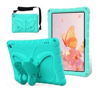 Jenyoog for All-New Amazon Kindle Fire HD 10 & 10 Plus Tablet Case (13th/11th Gen, 2023/2021 Release) 10.1",Butterfly Case with Kickstand/Shoulder Strap,Light EVA Protective Rugged Case (Mint Green)