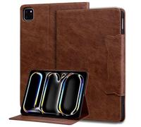 Jenyoog for iPad Air 13 Inch Case (M2) 2024 Released,PU Leather Multi-Angle Viewing Stand Shockproof Flip Case with Card Slot, Magnetic Clasp,Auto Sleep/Wake (Brown)