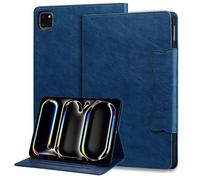 Jenyoog for iPad Air 13 Inch Case (M2) 2024 Released,PU Leather Multi-Angle Viewing Stand Shockproof Flip Case with Card Slot, Magnetic Clasp,Auto Sleep/Wake (Dark Blue)