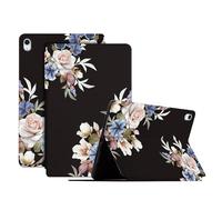 Jenyoog for iPad Air 6th Generation Case 11 inch 2024, iPad Air 5th / iPad Air 4th Generation case 10.9 inch,Lightweight Smart Cover Adjustable Auto Wake/Sleep (Black Flower Bush)