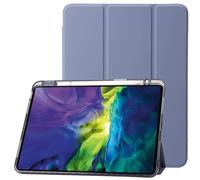Jenyoog for iPad Pro 11 Inch Case M4(2024, 5th Gen),Leather Trifold Stand Magnetic Smart Cover with Shiny Clear TPU Back, Support Touch ID, Auto Wake for iPad Pro 11 2024 (Purple)