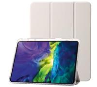 Jenyoog for iPad Pro 11 Inch Case M4(2024, 5th Gen),Leather Trifold Stand Magnetic Smart Cover with Shiny Clear TPU Back, Support Touch ID, Auto Wake for iPad Pro 11 2024 (Gray)