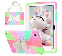 Jenyoog for Samsung Galaxy Tab A9+/ A9 Plus Case 11 inch 2023 (SM-X210/X216/X218),Full-Body Protective Case,Shockproof Unicorn Stand Shoulder Strap A9+ Tablet Case (Colourful HotPink)