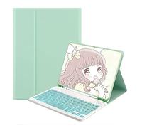 Jenyoog Keyboard Case for iPad 9.7 inch, Cover for iPad Air 1 2 Pro 5th 6th 2018 2017 Generation, Lightweight Slim Wireless Cover with Detachable Bluetooth Keyboard for iPad 9.7 inch (Green)